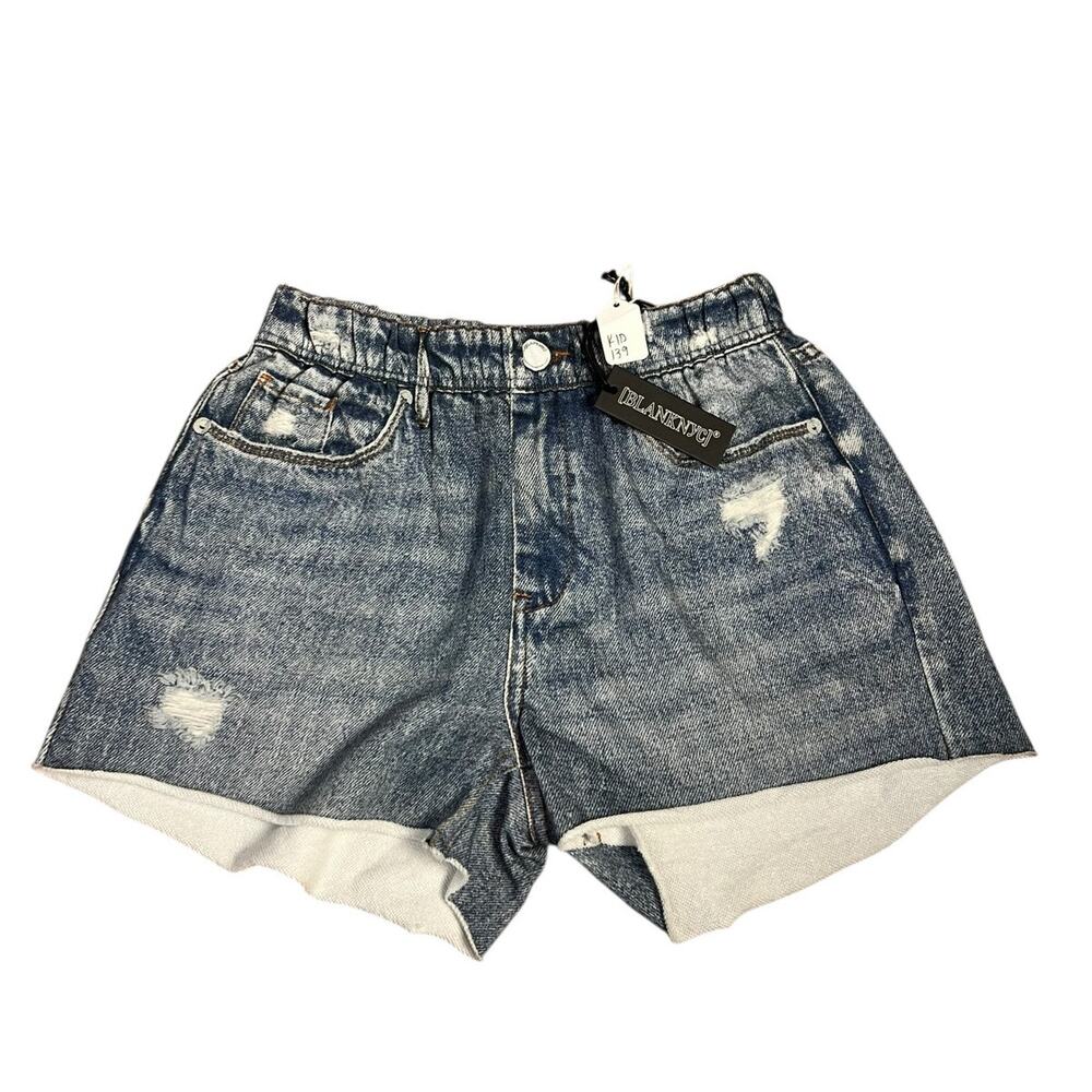 Blank NYC Faux Denim Knit Pull On Knit Sweat Shorts Size Small NWT